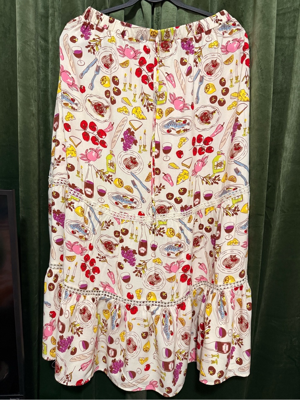 Indigo Rose Women's Cream Tiered Printed Maxi Skirt - Multicolor New